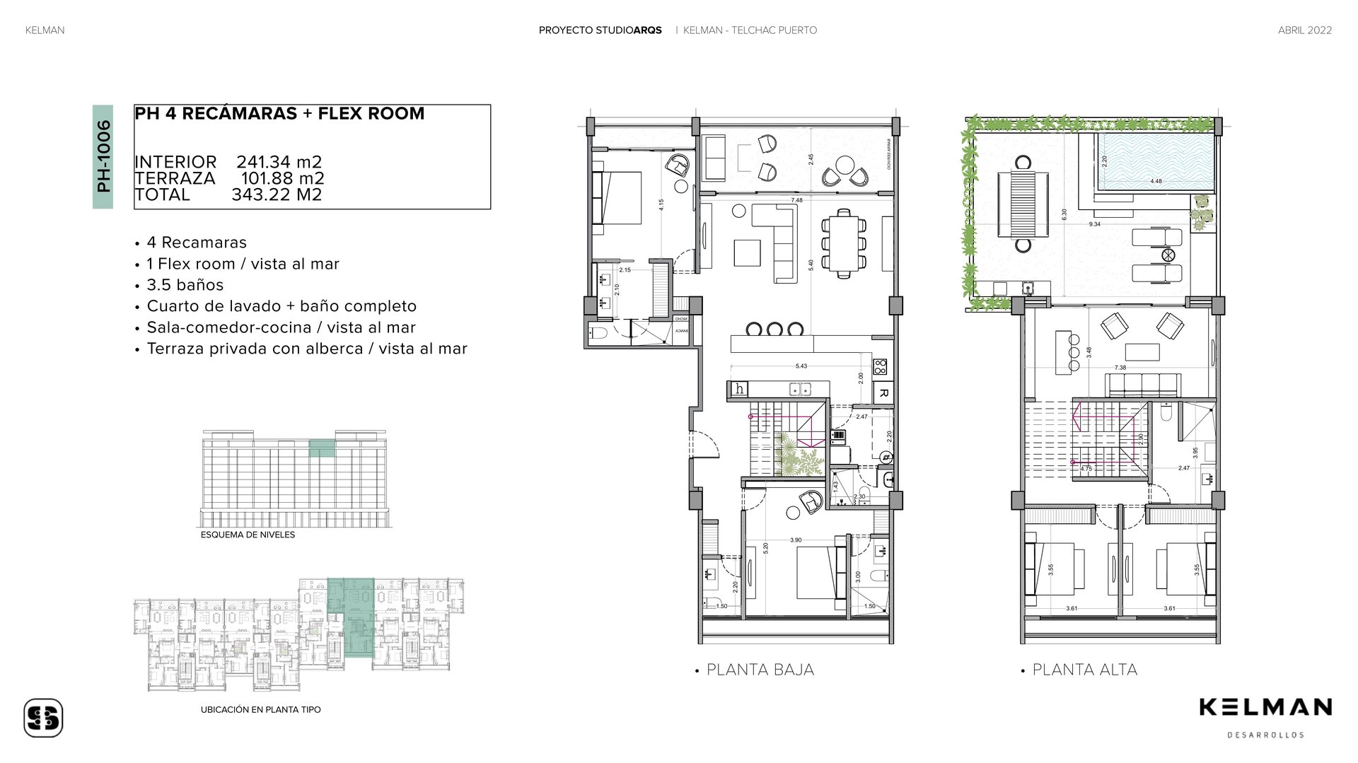 PH-1006 floor plan — two-level layout