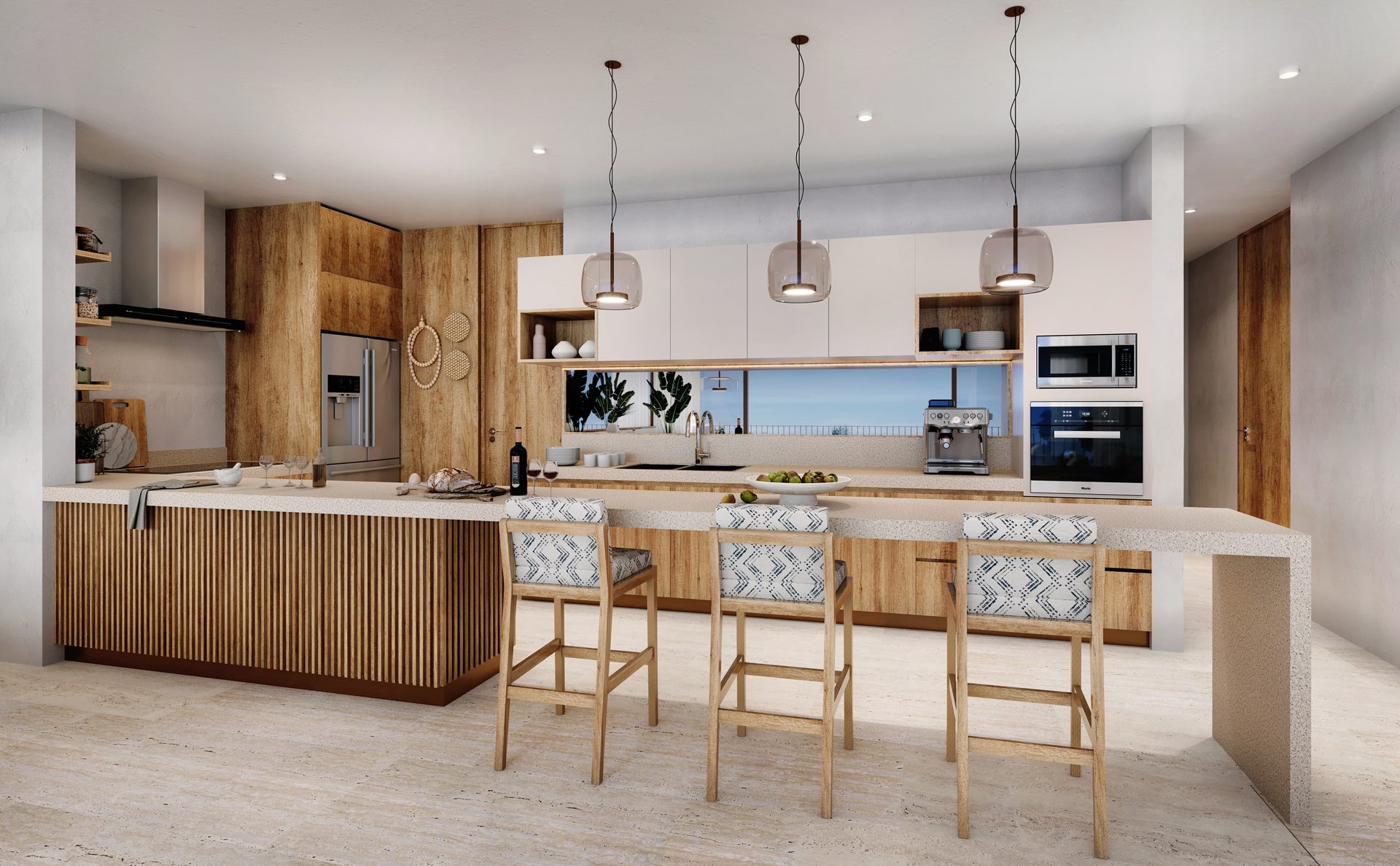 Penthouse kitchen with modern finishes